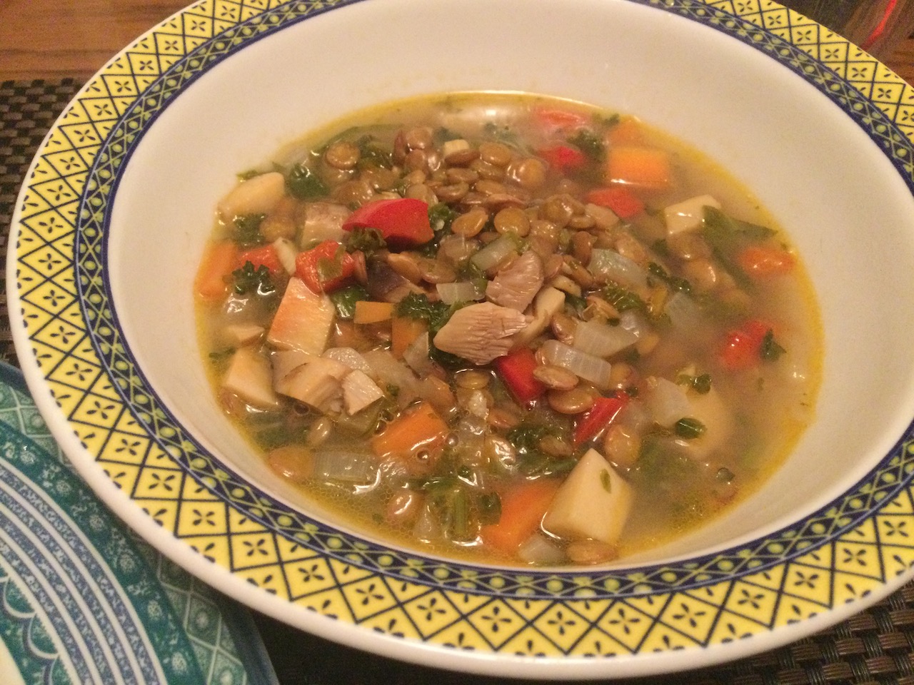レンズ豆と残り野菜のスープ